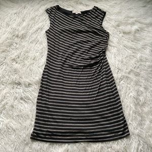 loft multi striped ruched side sheath‎ dress